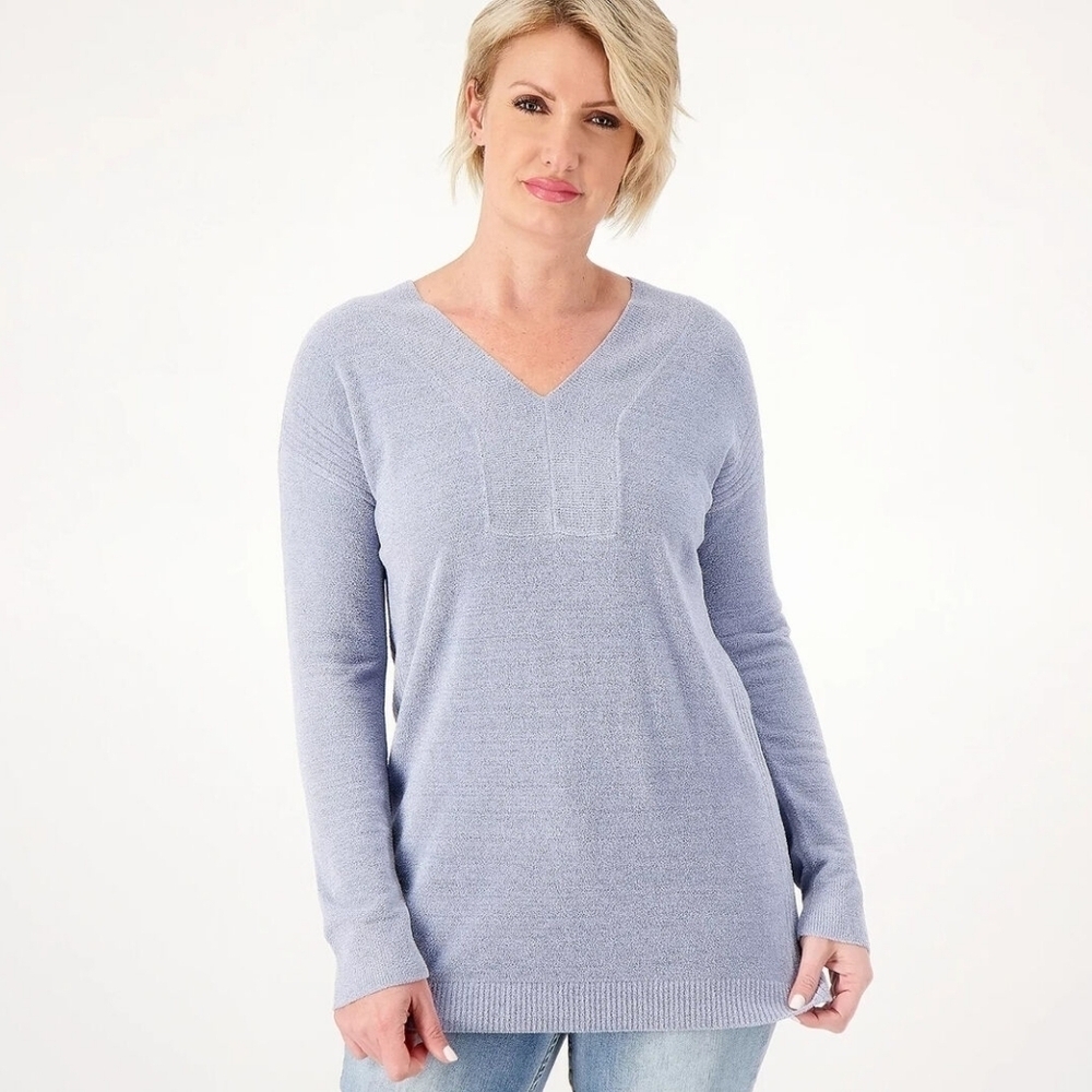 Barefoot Dreams Sweater Womens 3X Gray Cozy Chic Ultra Light V Neck Pullover